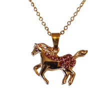 Gold Pink Pony Necklace - AbcdepaHorseJewelry