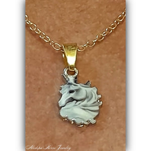 Grey Horse Pendant Necklace - AbcdepaHorseJewelry