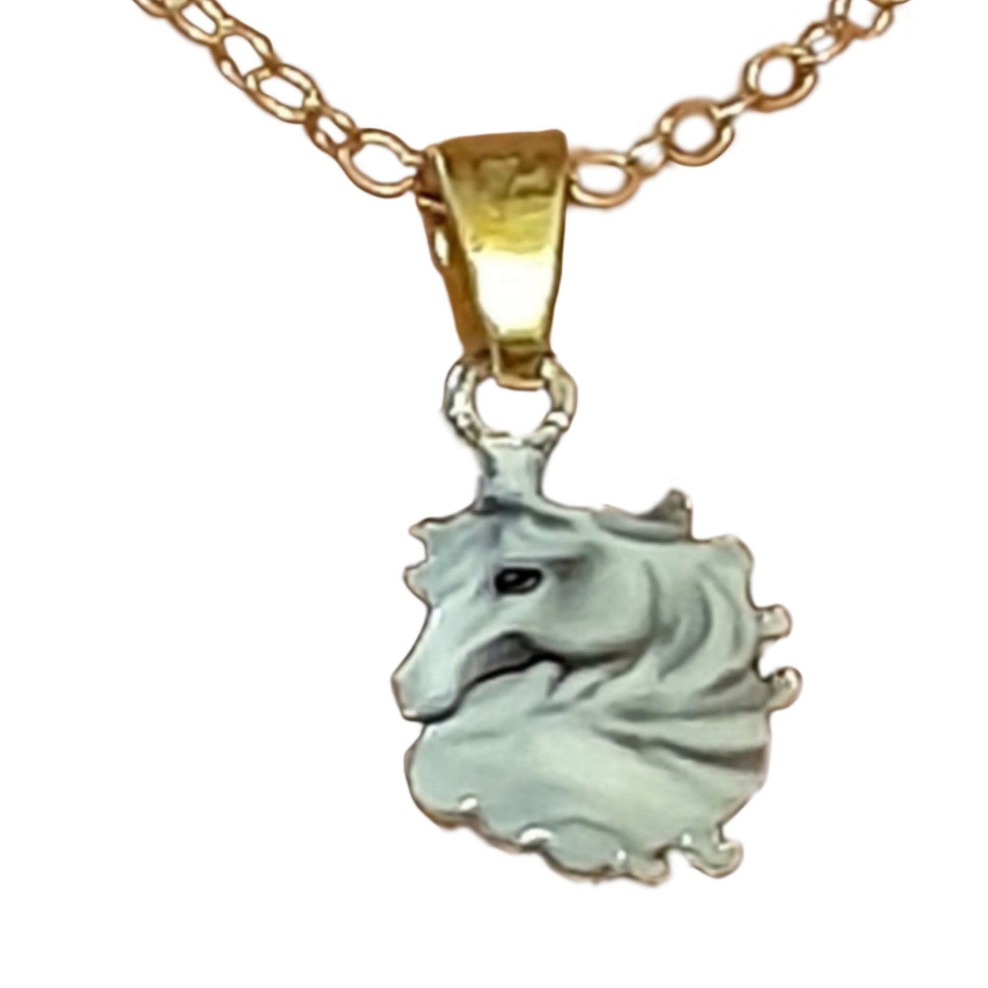 Grey Horse Pendant Necklace - AbcdepaHorseJewelry