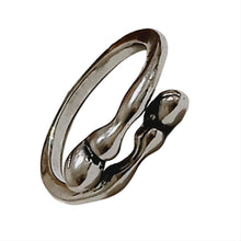 Silver Hooves Open Size Ring with 3.5mm width and bezel setting.