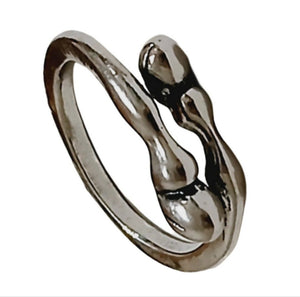 Hooves Open Size Ring -with old-fashioned design and bezel setting.