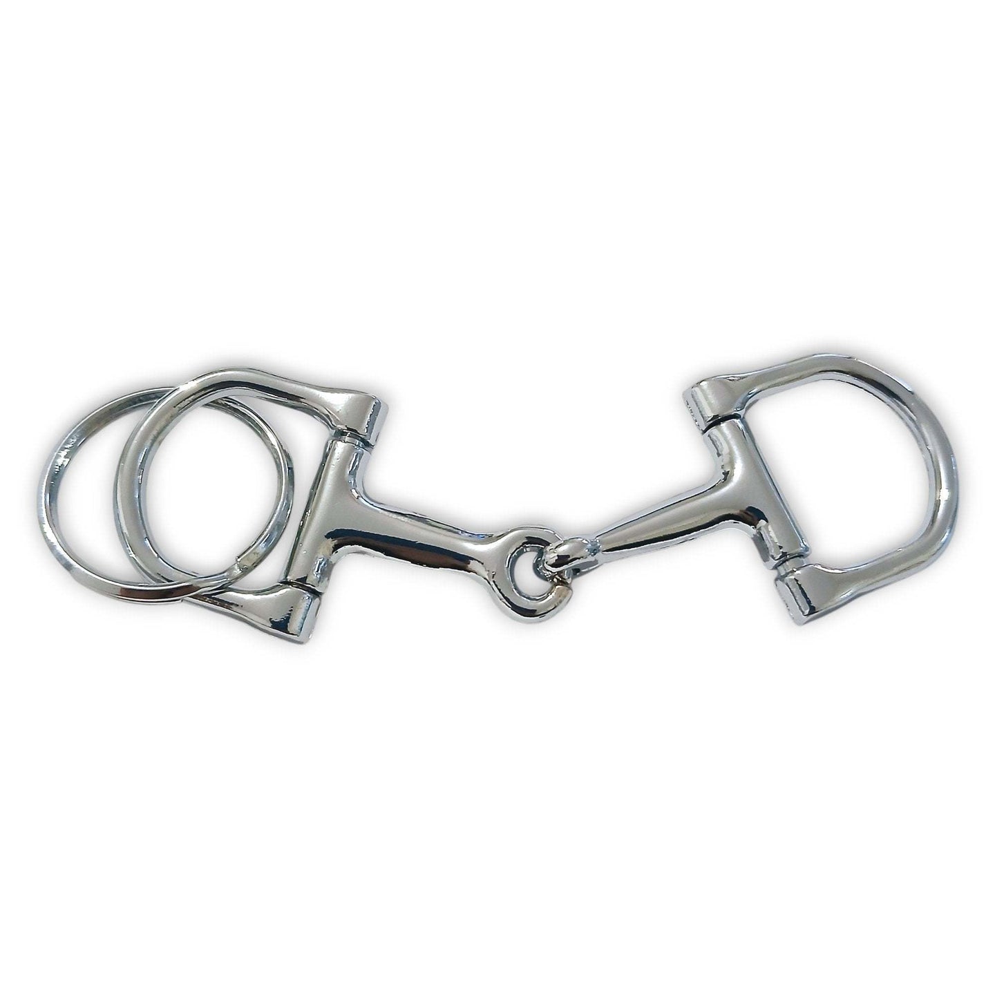 Horse Bit Dee Ring Keyring - in silver, equestrian-themed accessory.