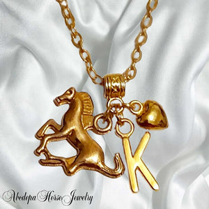 Horse Charm Gold Necklace - AbcdepaHorseJewelry