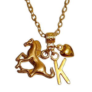 Horse Charm Gold Necklace - AbcdepaHorseJewelry