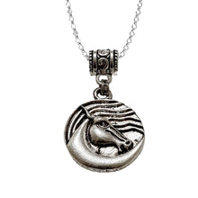 Horse Head Round Charm Pendant Necklace - AbcdepaHorseJewelry