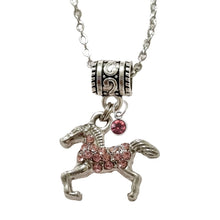 Horse Pink Spotted Charm Necklace - AbcdepaHorseJewelry