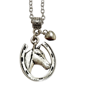Horse Silver Charm Necklace - AbcdepaHorseJewelry