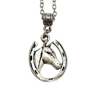 Horse Silver Charm Necklace - AbcdepaHorseJewelry