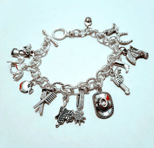 Horse Silver Linked Charm Bracelet - AbcdepaHorseJewelry