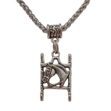 Horsehead Bit Charm Necklace with stainless steel chain.