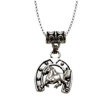 Horseshoe and Horse Charm Necklace - AbcdepaHorseJewelry