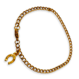 Horseshoe Charm Linked Gold Bracelet - AbcdepaHorseJewelry