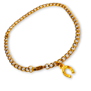 Horseshoe Charm Linked Gold Bracelet - AbcdepaHorseJewelry