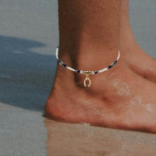 Horseshoe Crystal and Seedbead Beaded Anklet - AbcdepaHorseJewelry