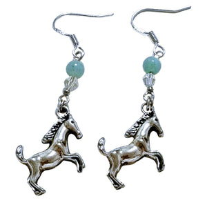 Jumping Horse Amonizite Crystal Earrings - AbcdepaHorseJewelry