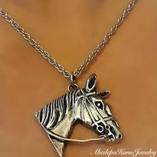 Large Horsehead Pendant Necklace on Stainless Steel Chain