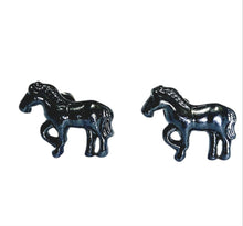 Little Standing Black Pony Studs Earrings - AbcdepaHorseJewelry