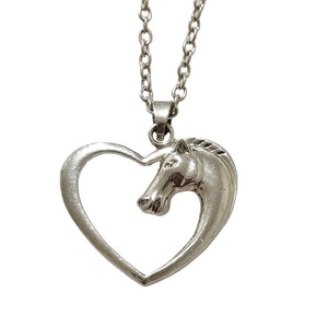 Love Heart Horse Head Silver Pendant ChainPopular Horsehead in Love's heart with one side for the horse ideal as a gift for anyone who loves jewelry and Horse silver with /box chain 55 cm length with lobsterLoveheart Horse NecklaceAbcdepaHorseJewelryAbcdepaHorseJewelryLove Heart Horse Head Silver Pendant Chain