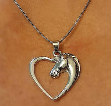 Love Heart Horse Head Silver Pendant ChainPopular Horsehead in Love's heart with one side for the horse ideal as a gift for anyone who loves jewelry and Horse silver with /box chain 55 cm length with lobsterLoveheart Horse NecklaceAbcdepaHorseJewelryAbcdepaHorseJewelryLove Heart Horse Head Silver Pendant Chain