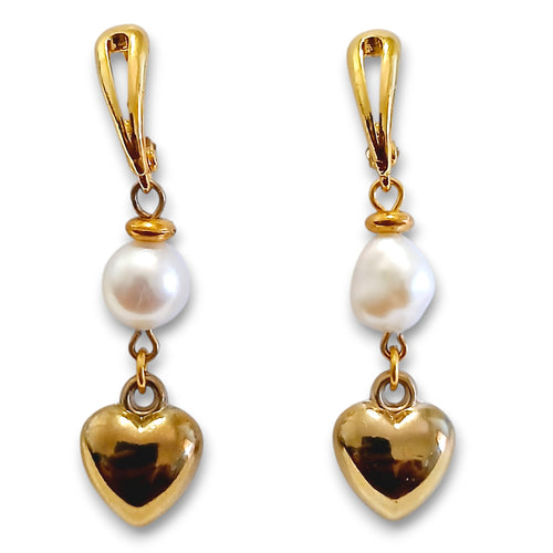 Loveheart Pearl Earrings - AbcdepaHorseJewelry