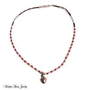 Loveheart Red Crystal Necklace - AbcdepaHorseJewelry