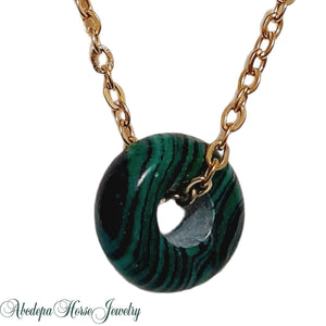 Malachite Donut Necklace - AbcdepaHorseJewelry