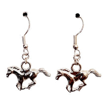 Mustang Cantering Silver Horse Earrings - AbcdepaHorseJewelry