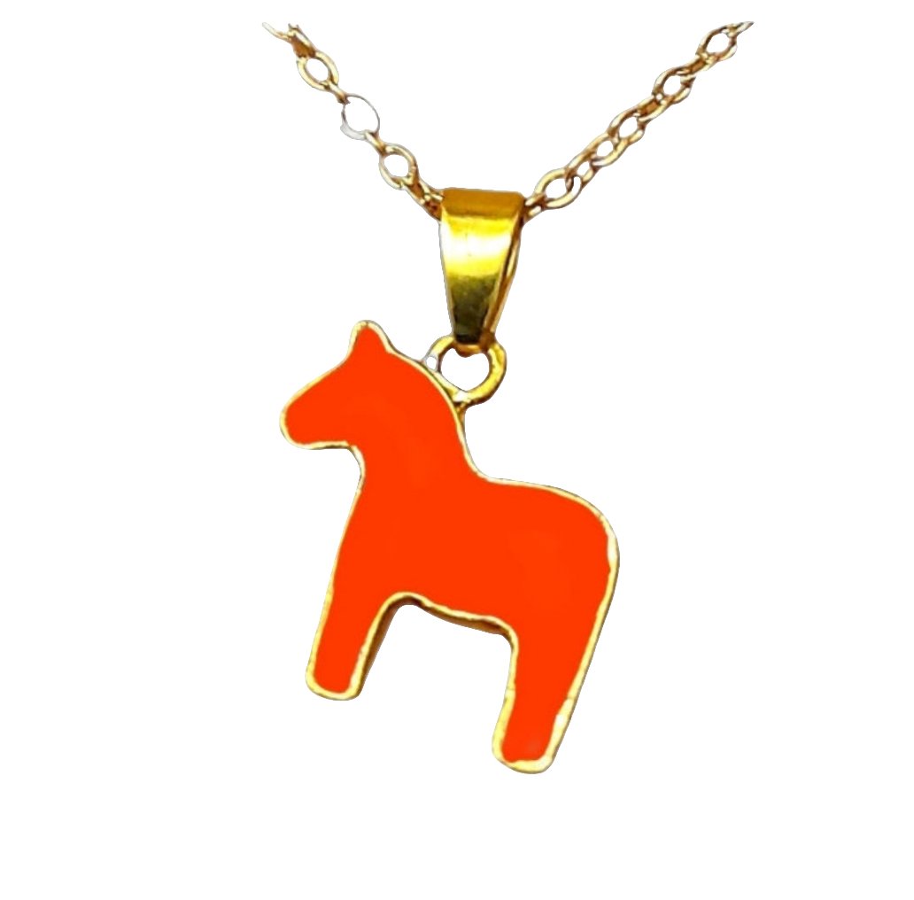 Orange Pony Pendant Necklace - AbcdepaHorseJewelry