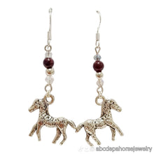 Palouse Garnet Crystal Pony Earrings - AbcdepaHorseJewelry