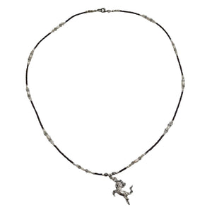 Pearls Silver Horse Necklace - AbcdepaHorseJewelry