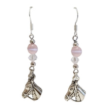 Pink Catseye Crystal Horsehead Earrings - AbcdepaHorseJewelry