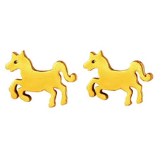 Ponicorn Stainless Steel Gold Studs - AbcdepaHorseJewelry