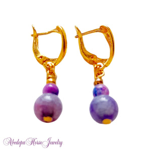 Purple Beaded Earrings - AbcdepaHorseJewelry