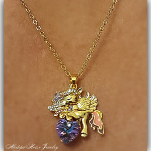 Purple Heart Peagus - AbcdepaHorseJewelry