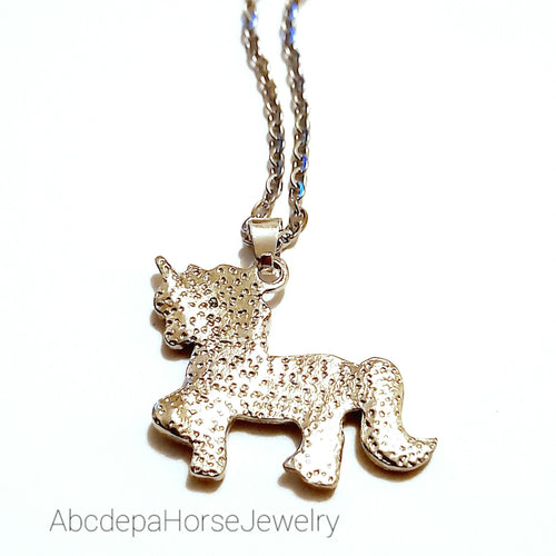 Purple, Pink, Crystal Pony Necklace - AbcdepaHorseJewelry