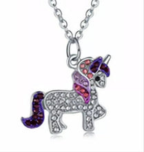 Purple, Pink, Crystal Pony Necklace - AbcdepaHorseJewelry