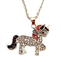 Purple, Pink, Crystal Pony Necklace - AbcdepaHorseJewelry