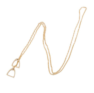 Riding Stirrup Gold Chain Necklace - AbcdepaHorseJewelry