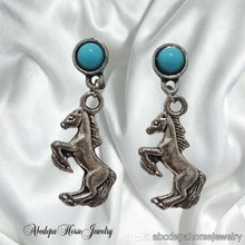 Blue Round Silver Metal Horse Rearing Studs