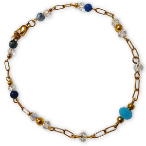 Gold Tone Crystal Gemstone Bracelet