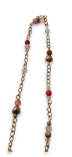 Horsehead GP Pendant Pink Agate Crystal Necklace with Loveheart Beads and Gold Plating