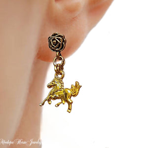 Flower Horse Earrings