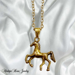 Antique Gold Horse Pendant