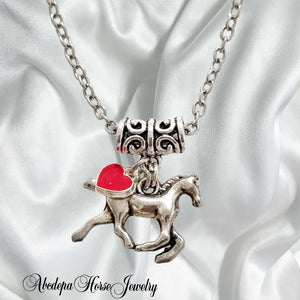Antique Silver Horse Charm Necklace