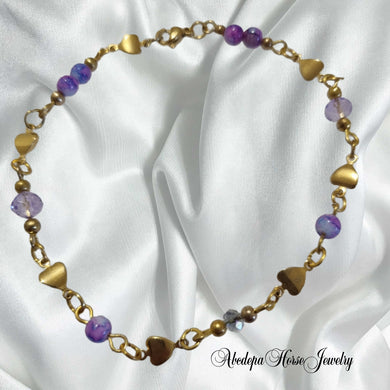 Purple Stone Loveheart Bracelet