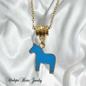 Blue Horse Pony Necklace