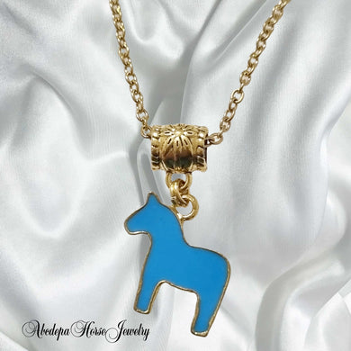 Blue Horse Pony Necklace