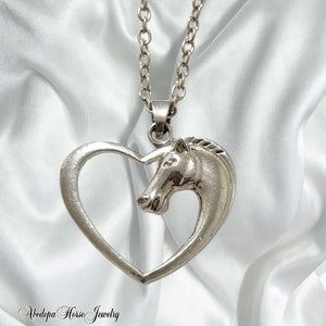 Love Heart Horse Head Pendant Chain