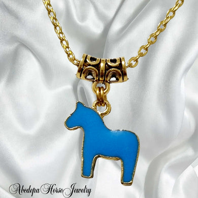 Pony Blue Gold Necklace