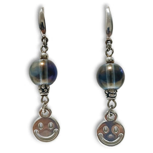 Silver 925 Crystal Happy Face Earrings - AbcdepaHorseJewelry